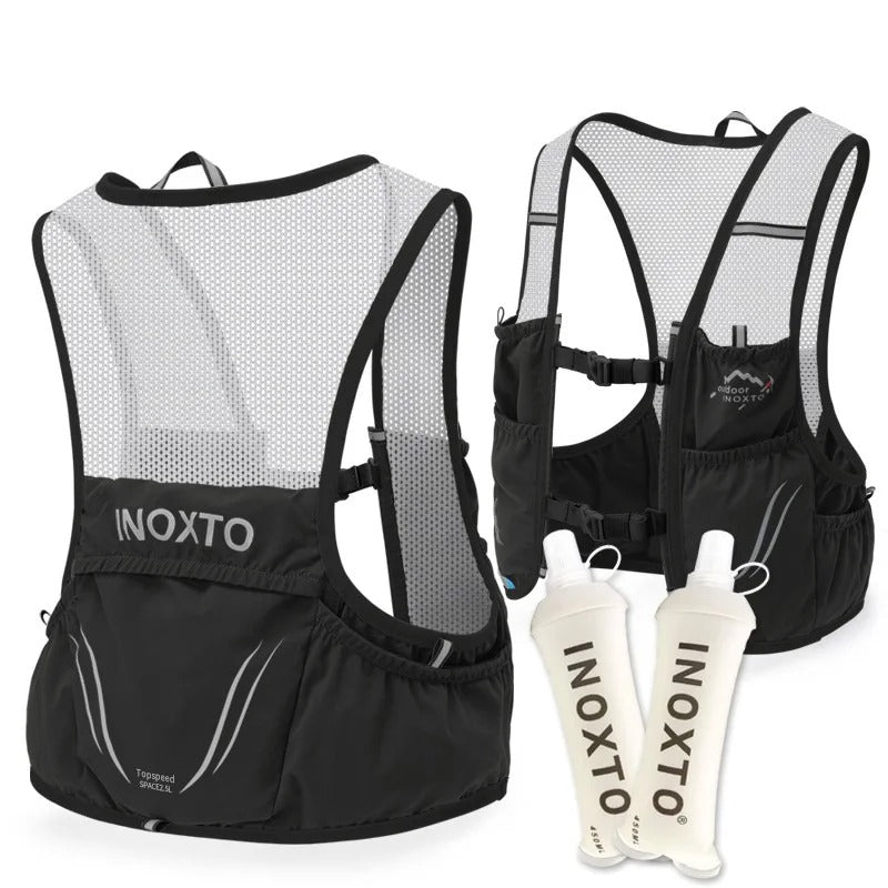 Hardloopvest met Soft Flasks – Ultieme Hydratatie en Comfort | Ademend Polyester, Modulaire Opbergvakken, Veilige Telefoonhouder & Reflecterende Strepen – Perfect voor Trailrunning en Lange Afstanden 1