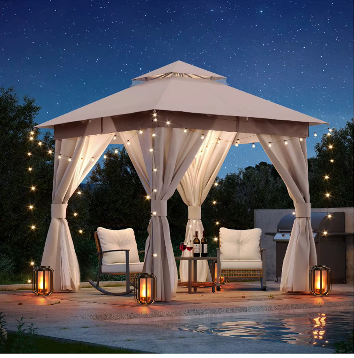 NovaLume | Solar Outdoor Lantern with Flame Effect