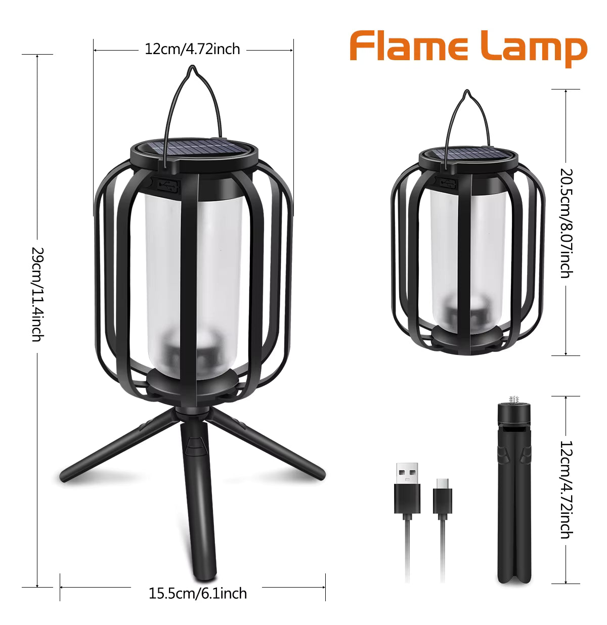 NovaLume | Solar Outdoor Lantern with Flame Effect