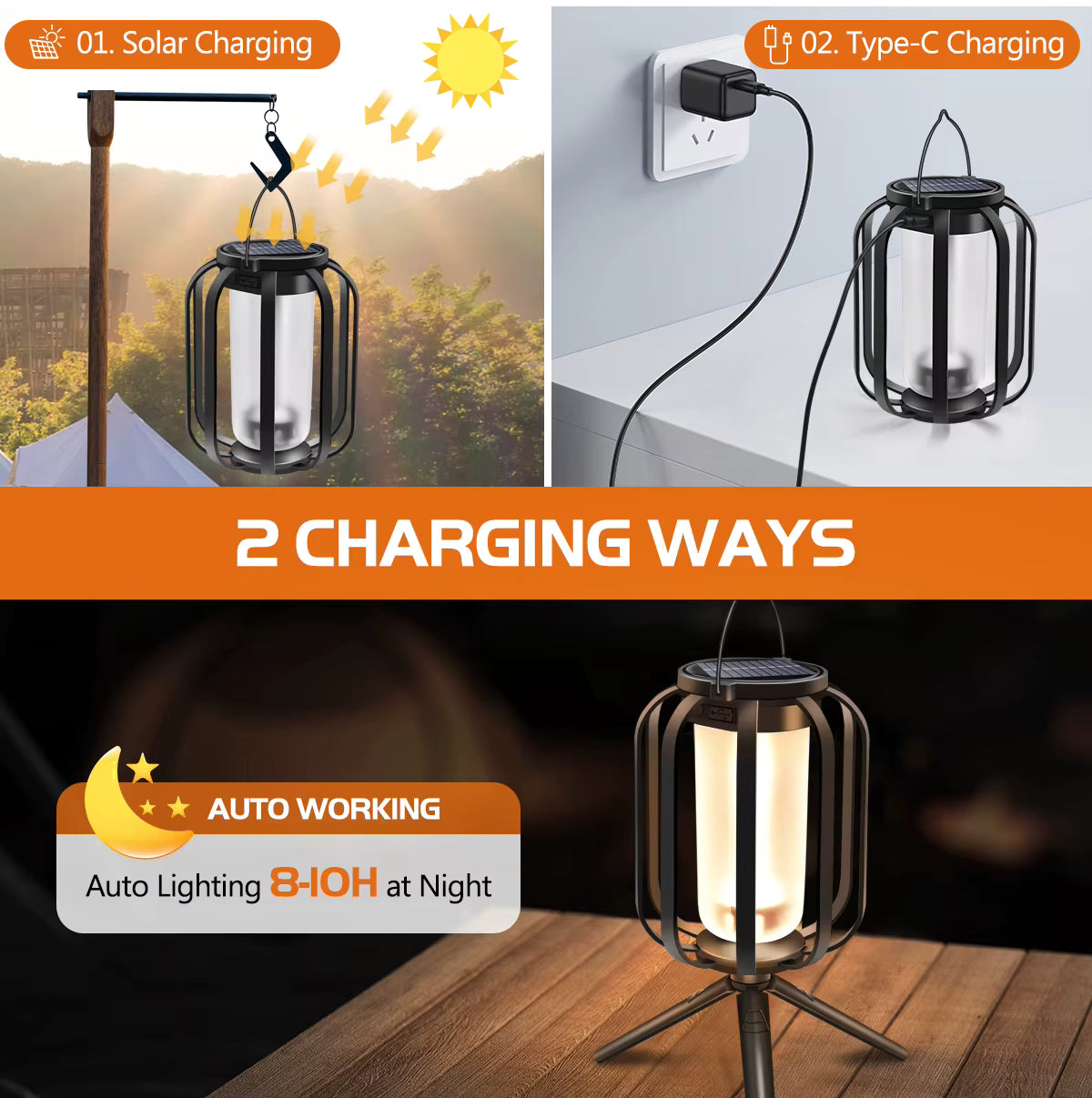 NovaLume | Solar Outdoor Lantern with Flame Effect